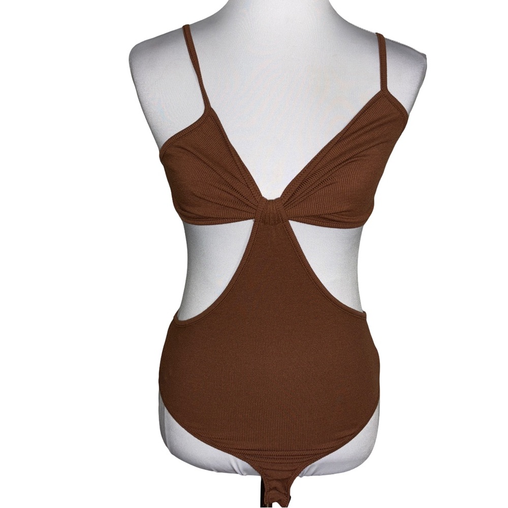 Chocolate Brown Bodysuit with Cutout